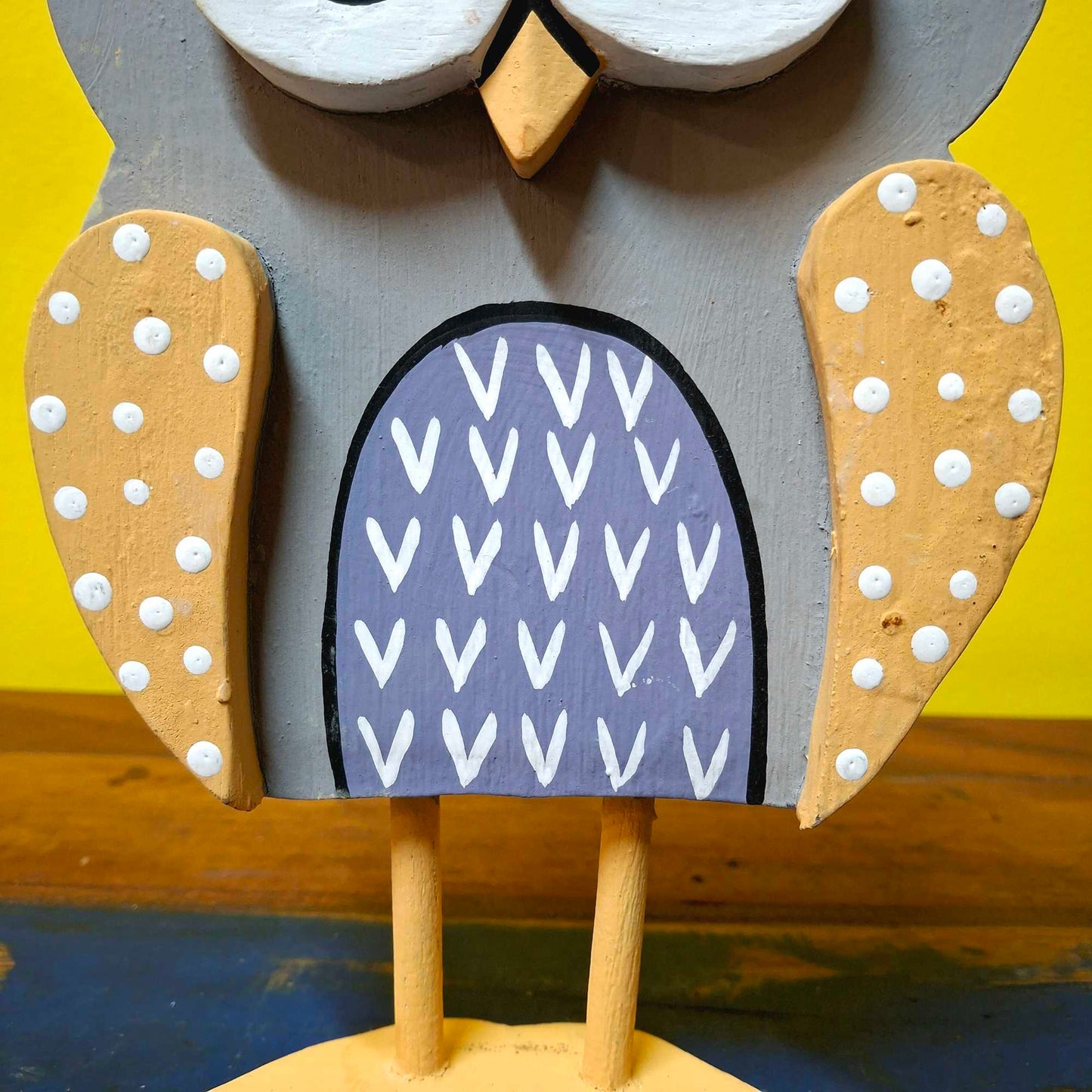 Wooden owl ornament figurine