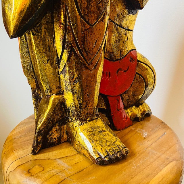 Sculpture de Bouddha en bois Méditation Yoga Om