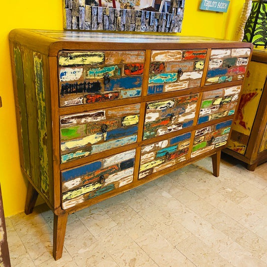 Cassettiera etnica madia mobile buffet vintage