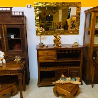 Miroir ethnique cadre minimaliste mosaïque en bois