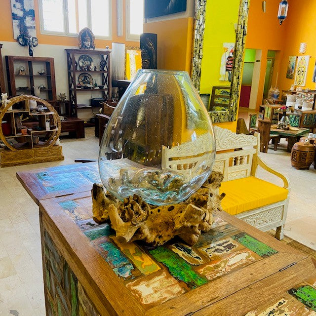 Miroir baroque avec cadre en bois doré antique