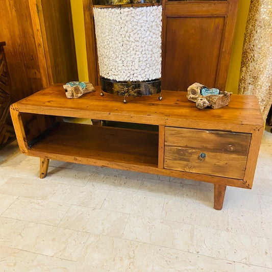 Mobile porta tv etnico tavolino vintage wabi sabi in teak