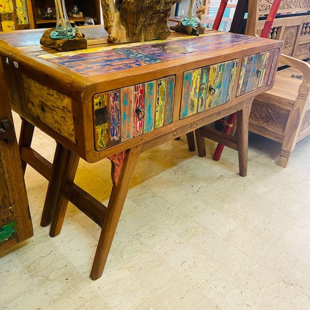 Ethnic console table Japanese style wabi sabi in teak