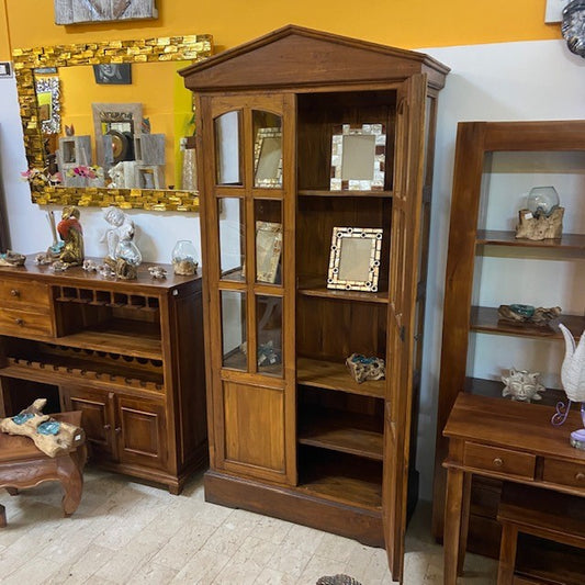 Vetrina etnica teak mobile espositore arte povera