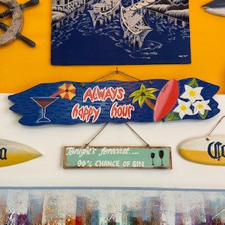 Happy hour tavola decorativa in legno stile etnico