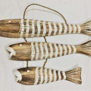 Set etnico 3 pesci colorati in legno stile marinaro - ETNICBAY