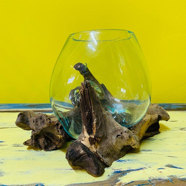 Glass fused glass on root ethnic style chalice