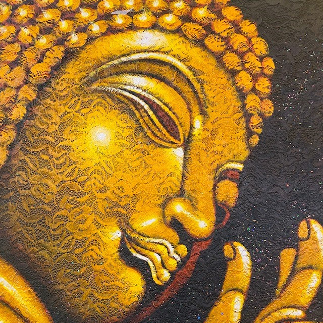 Peinture sur toile de Bouddha ethnique oriental om