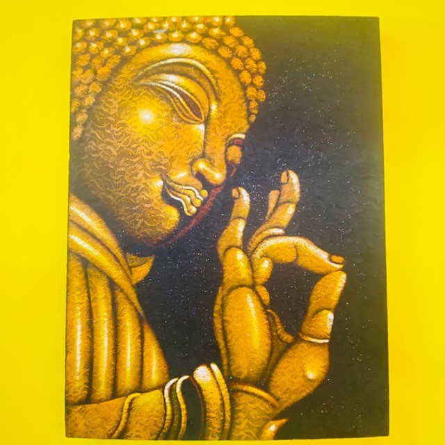 Peinture sur toile de Bouddha ethnique oriental om