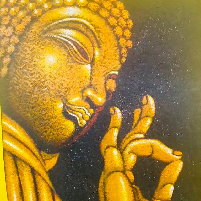 Peinture sur toile de Bouddha ethnique oriental om