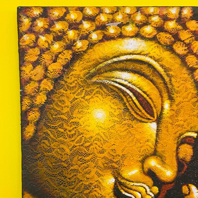 Peinture sur toile de Bouddha ethnique oriental om