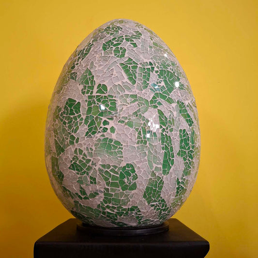 Abatjour etnica bianca e verde lampada da tavolo - ETNICBAY