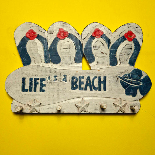 Appendiabiti sandali in legno stile marinaro