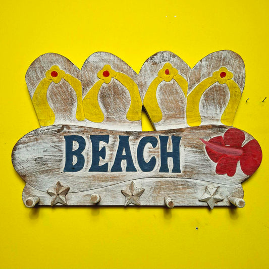 Appendiabiti sandali stile marinaro in legno