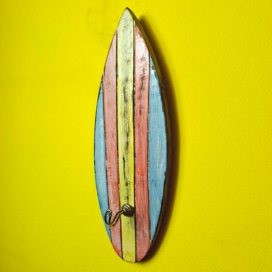 Appendiabiti singolo stile surfista in legno