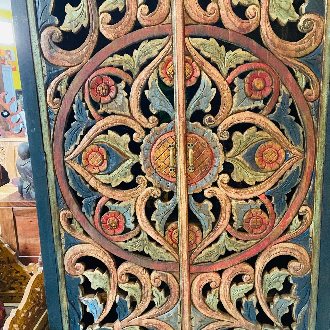Ethnic wardrobe handcrafted baroque furniture in teak
