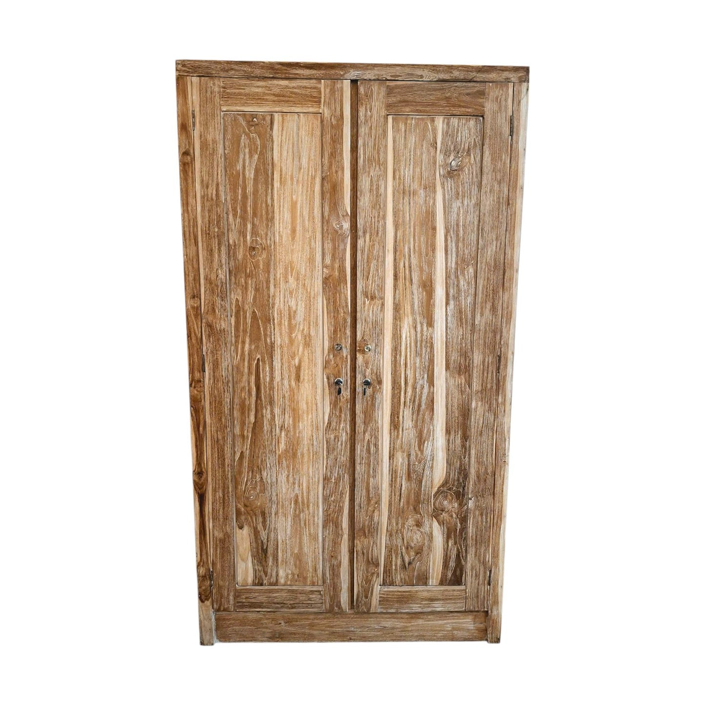 Teak wood wardrobe with pickled effect