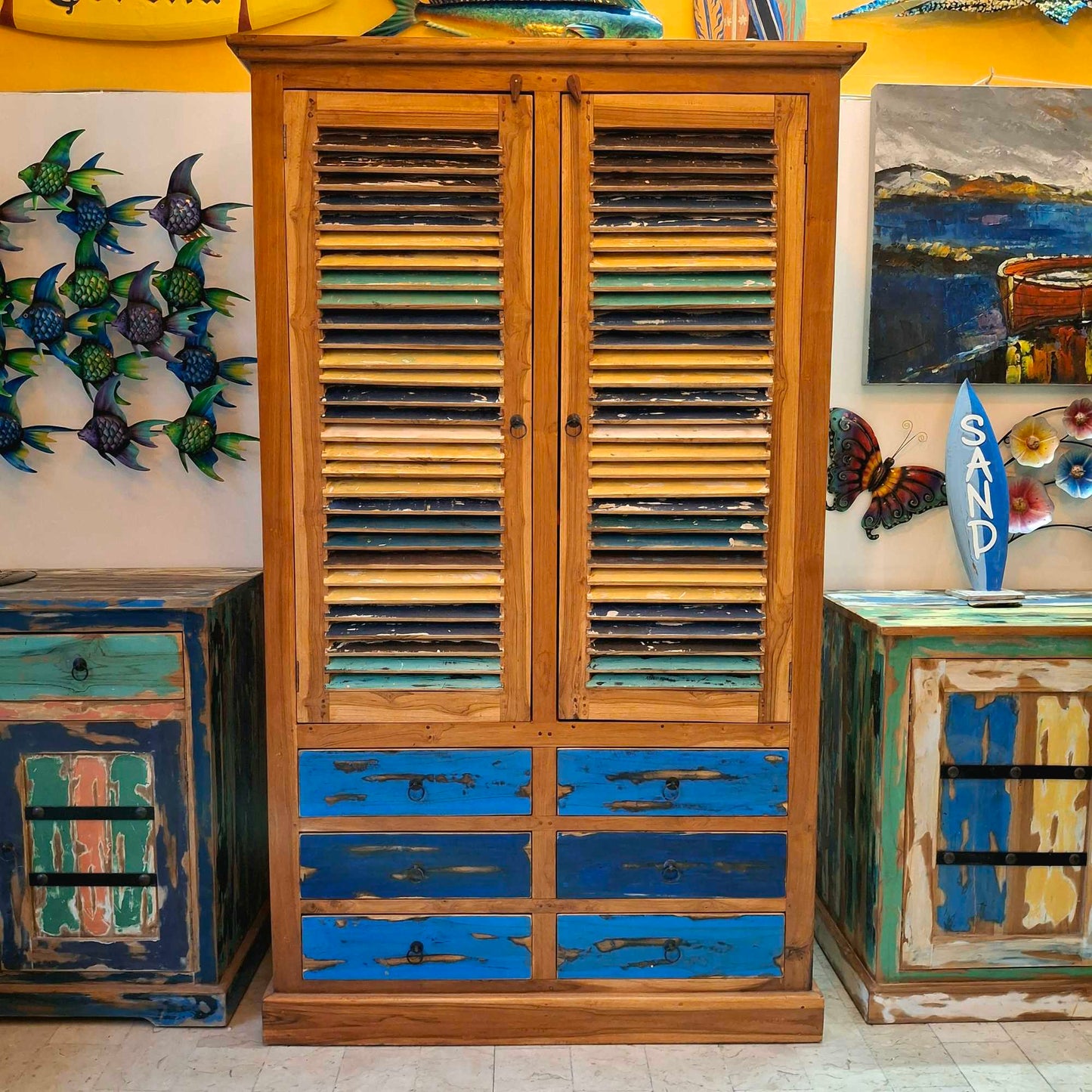 Armadio etnico legno teak guardaroba