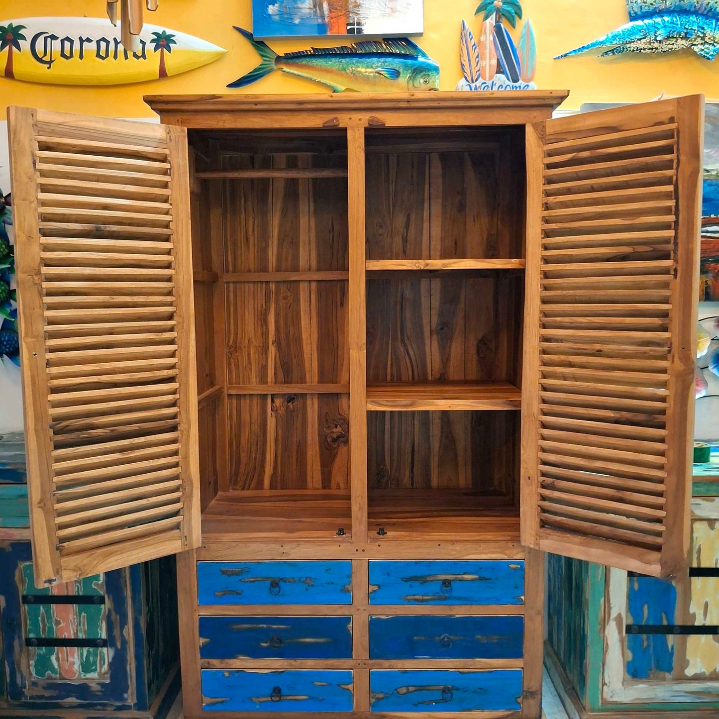 Armadio etnico legno teak guardaroba