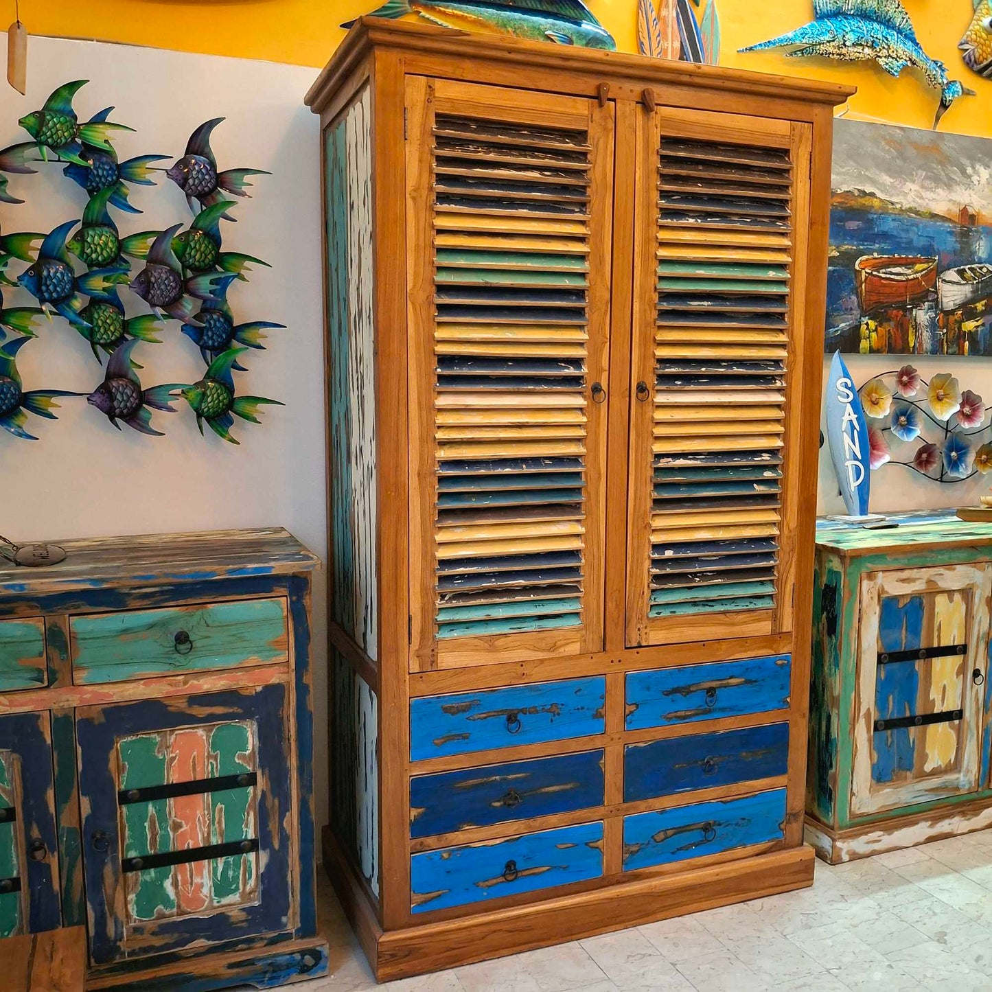 Armadio etnico legno teak guardaroba