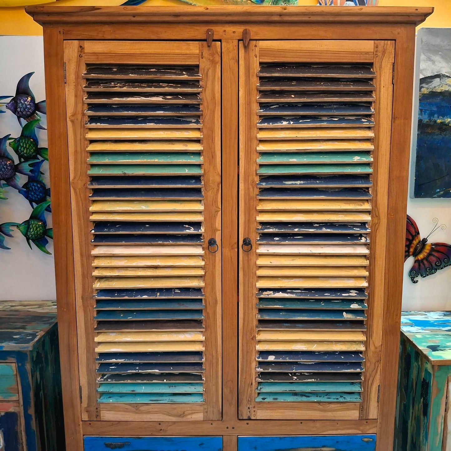 Armadio etnico legno teak guardaroba