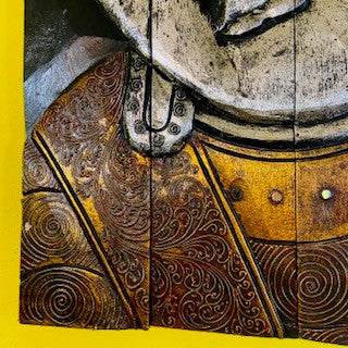 Table pliante en bois gaufré avec peinture de Bouddha