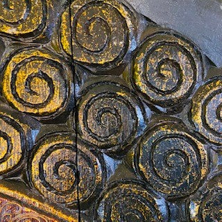 Table pliante en bois gaufré avec peinture de Bouddha