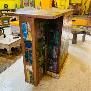 Bar Mobile Cube Buffet Ethnique Minimaliste Cave