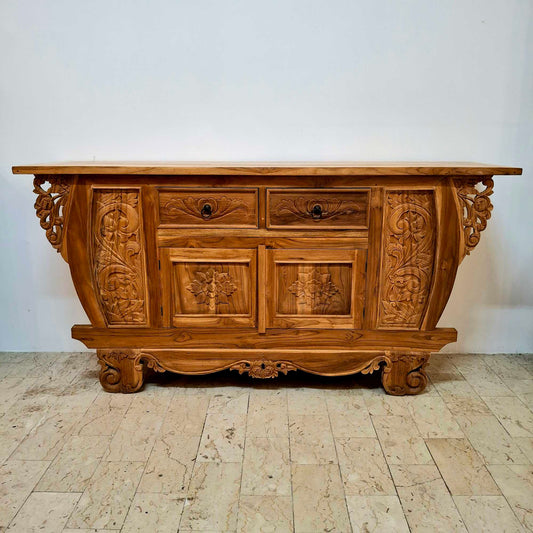 Buffet madia stile coloniale in legno teak