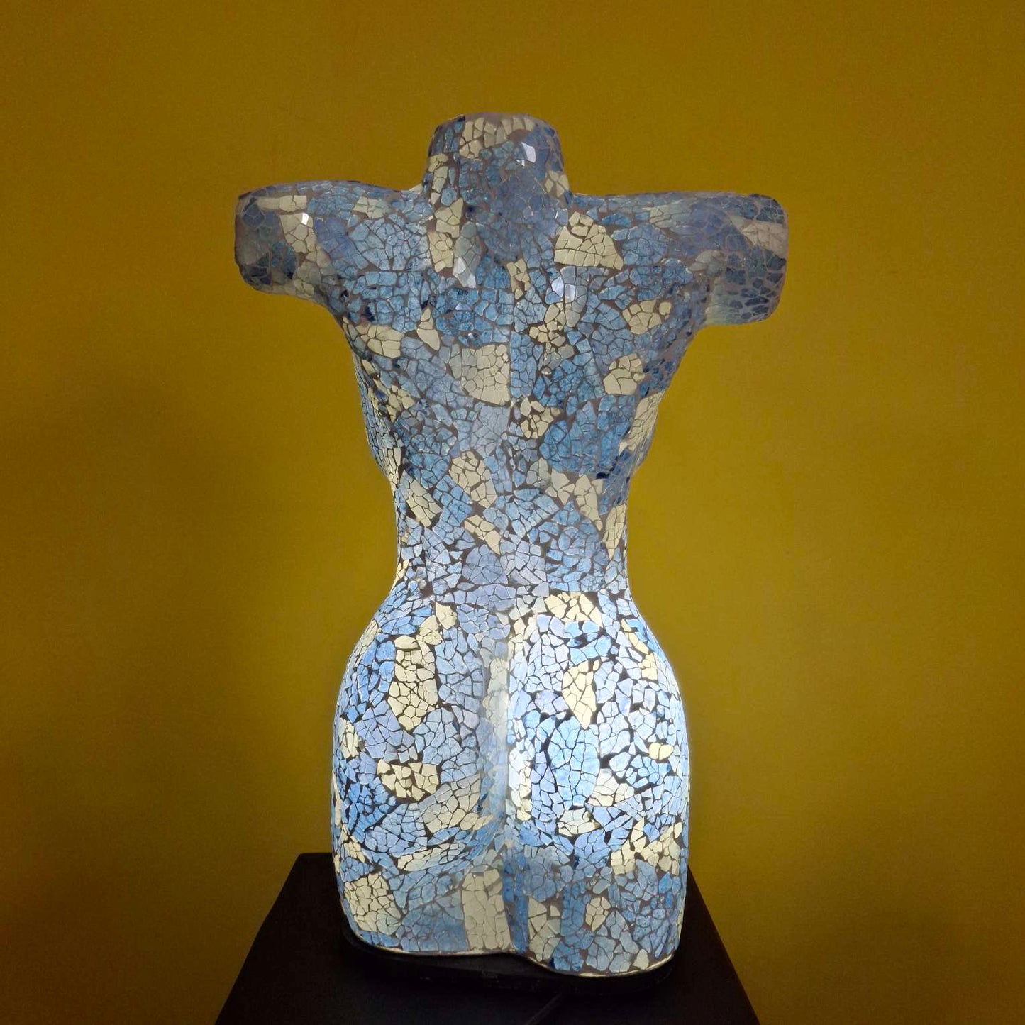 Busto di venere lampada tavolo abatjour in vetro bianca/blu - ETNICBAY