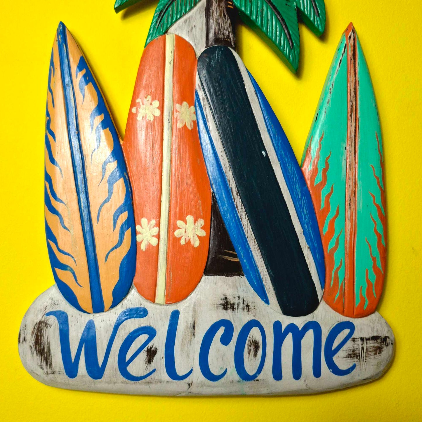 Cartello Welcome in legno stile surfista casa al mare