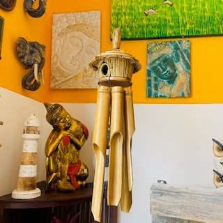 Acchiappasogni in bamboo casetta per uccellini in fibra naturale