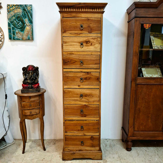 Cassettiera etnica 8 cassetti in legno teak