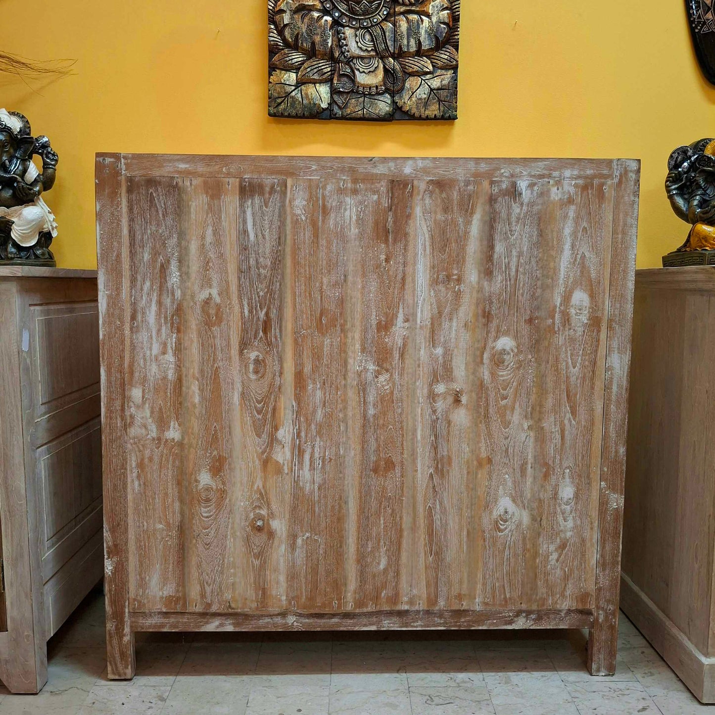 Cassettiera etnica in teak stile shabby chic