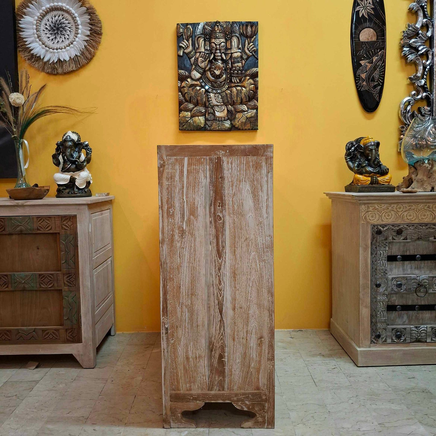 Cassettiera etnica in teak stile shabby chic