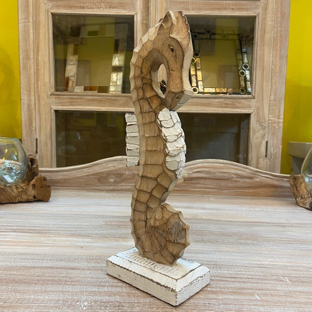 Cavalluccio marino arredo etnico scultura legno