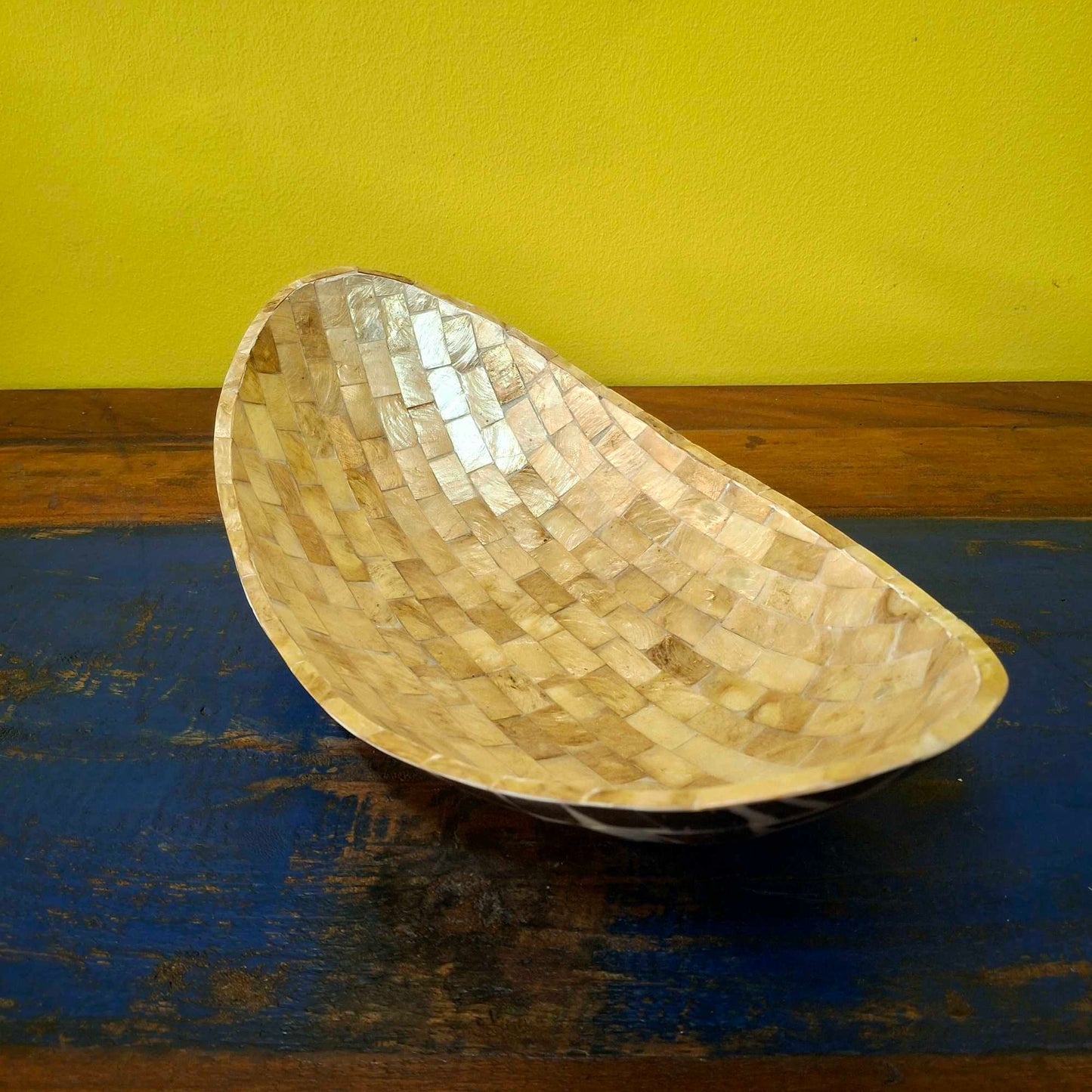 Decorative gold mother of pearl table centerpiece
