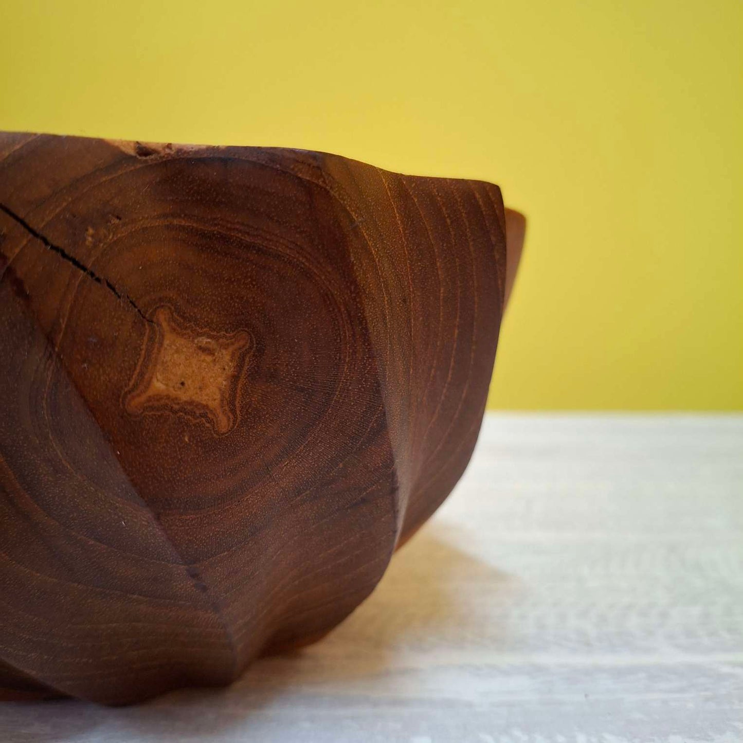 Wooden spiral fruit bowl