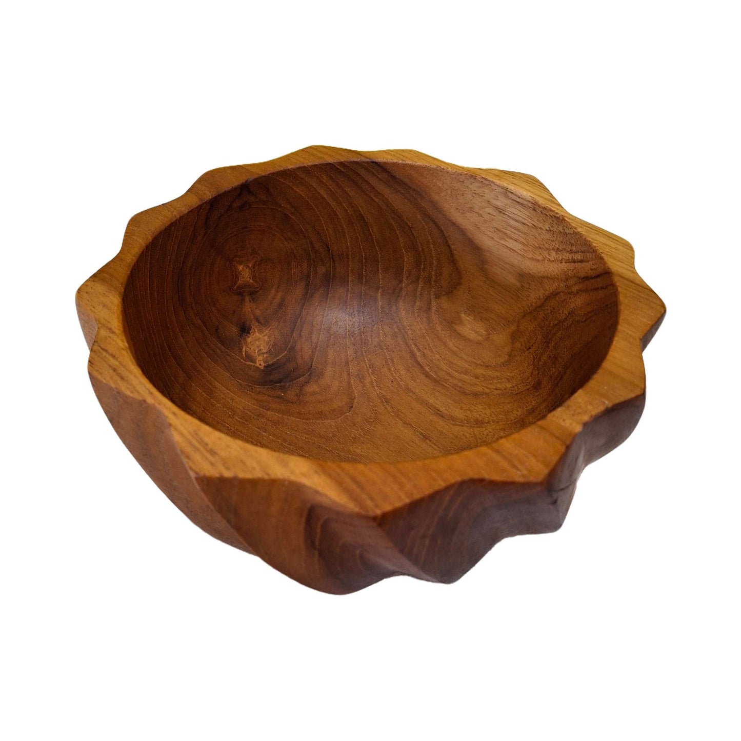 Wooden spiral fruit bowl