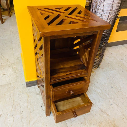 Comodino etnico in teak design moderno mobile minimal