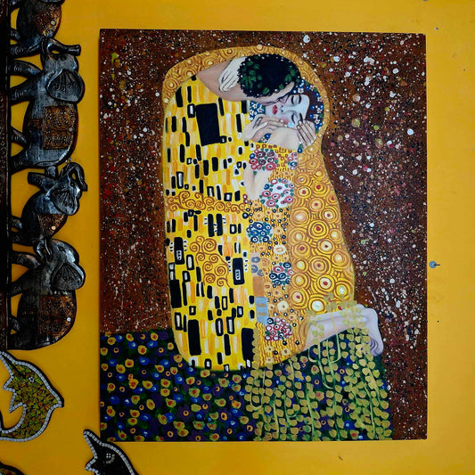 Il Bacio dipinto di Gustav Klimt quadro etnico