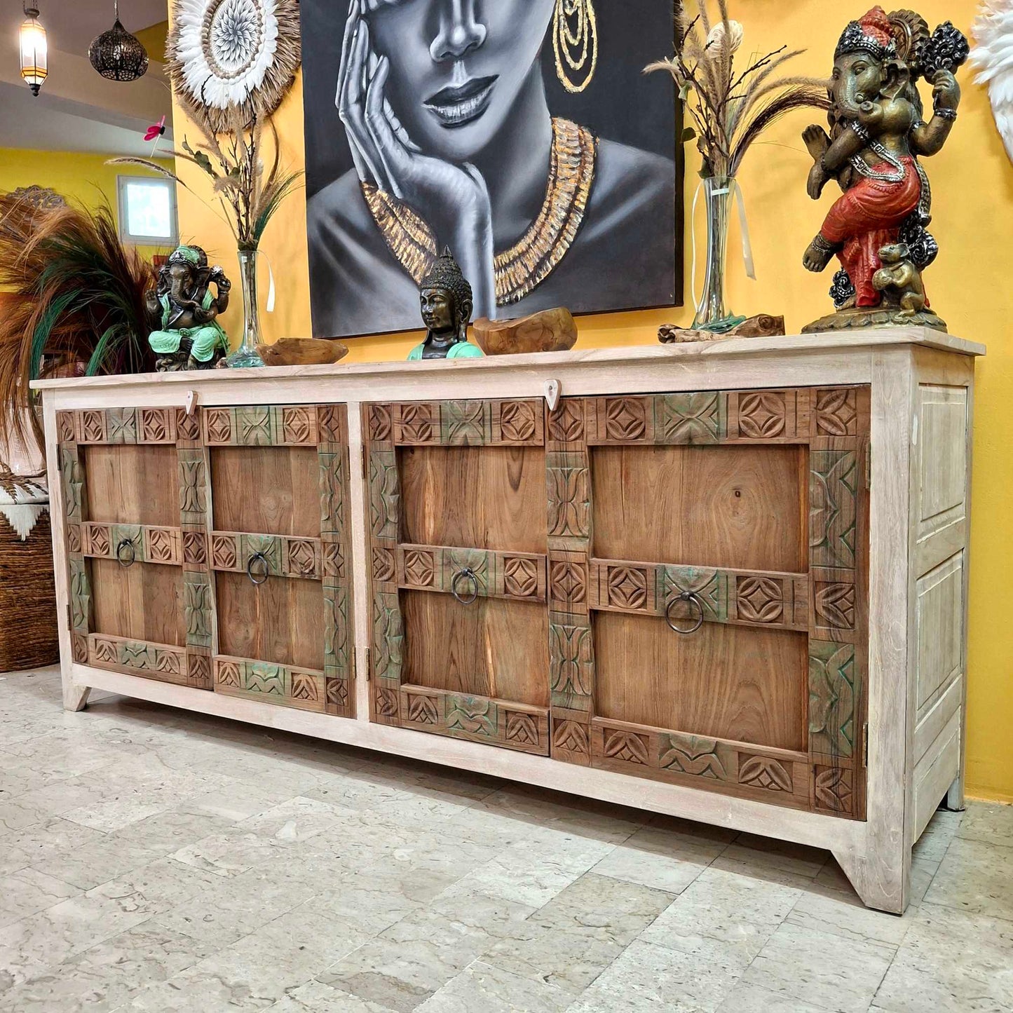 Credenza Bali in legno teak shabby chic