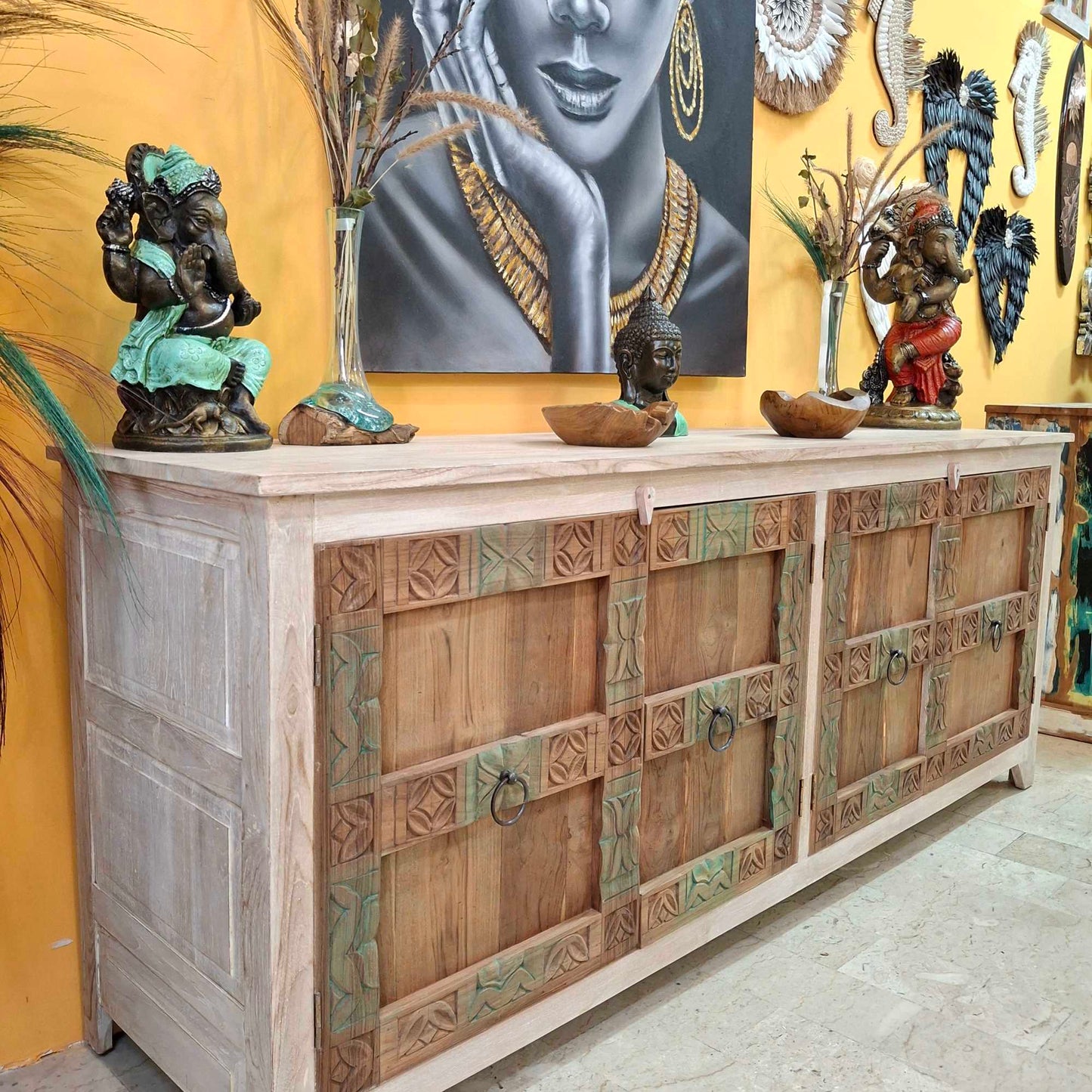 Credenza Bali in legno teak shabby chic