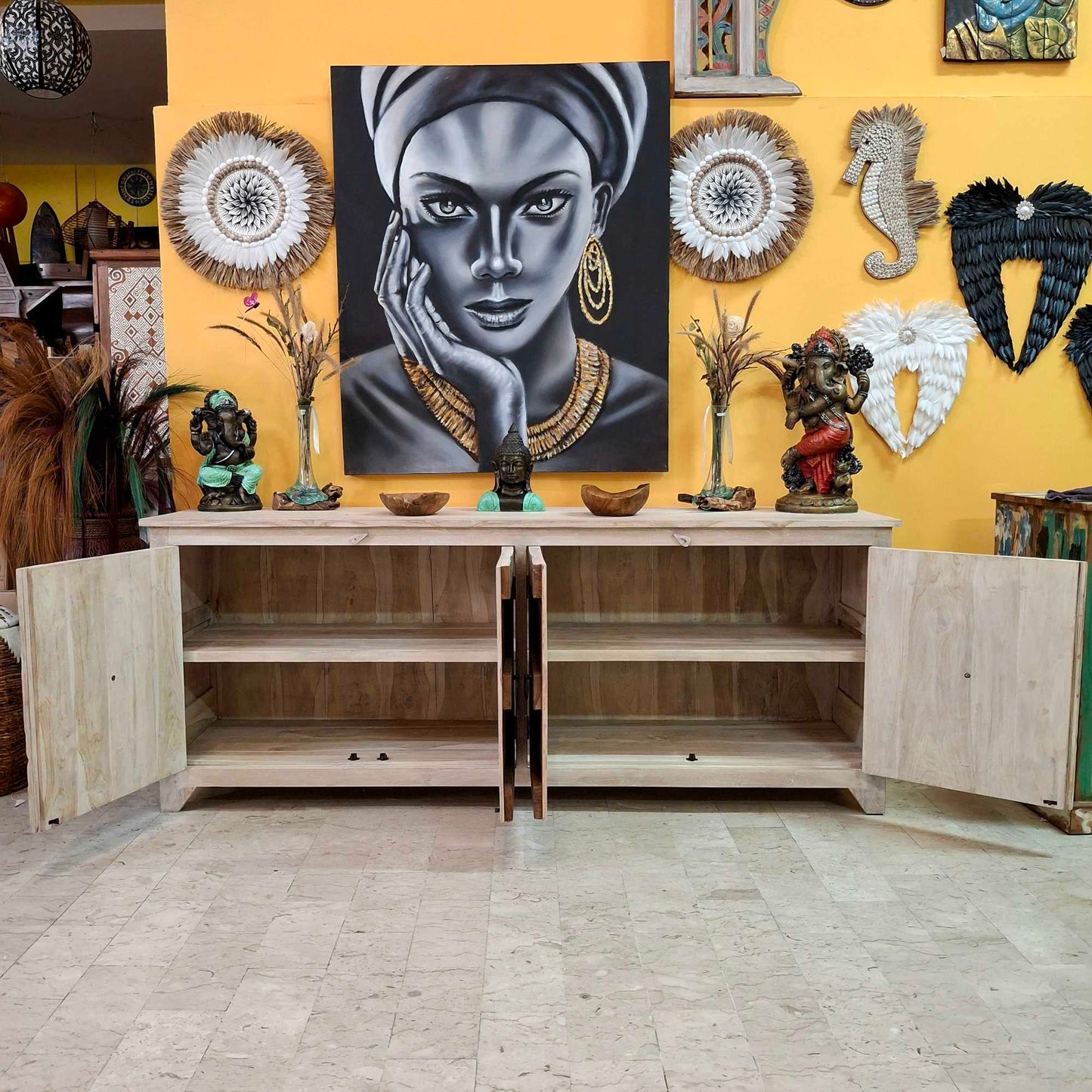 Credenza Bali in legno teak shabby chic