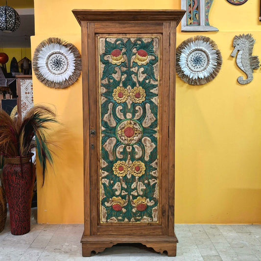 Credenza etnica a colonna armadio vintage in teak