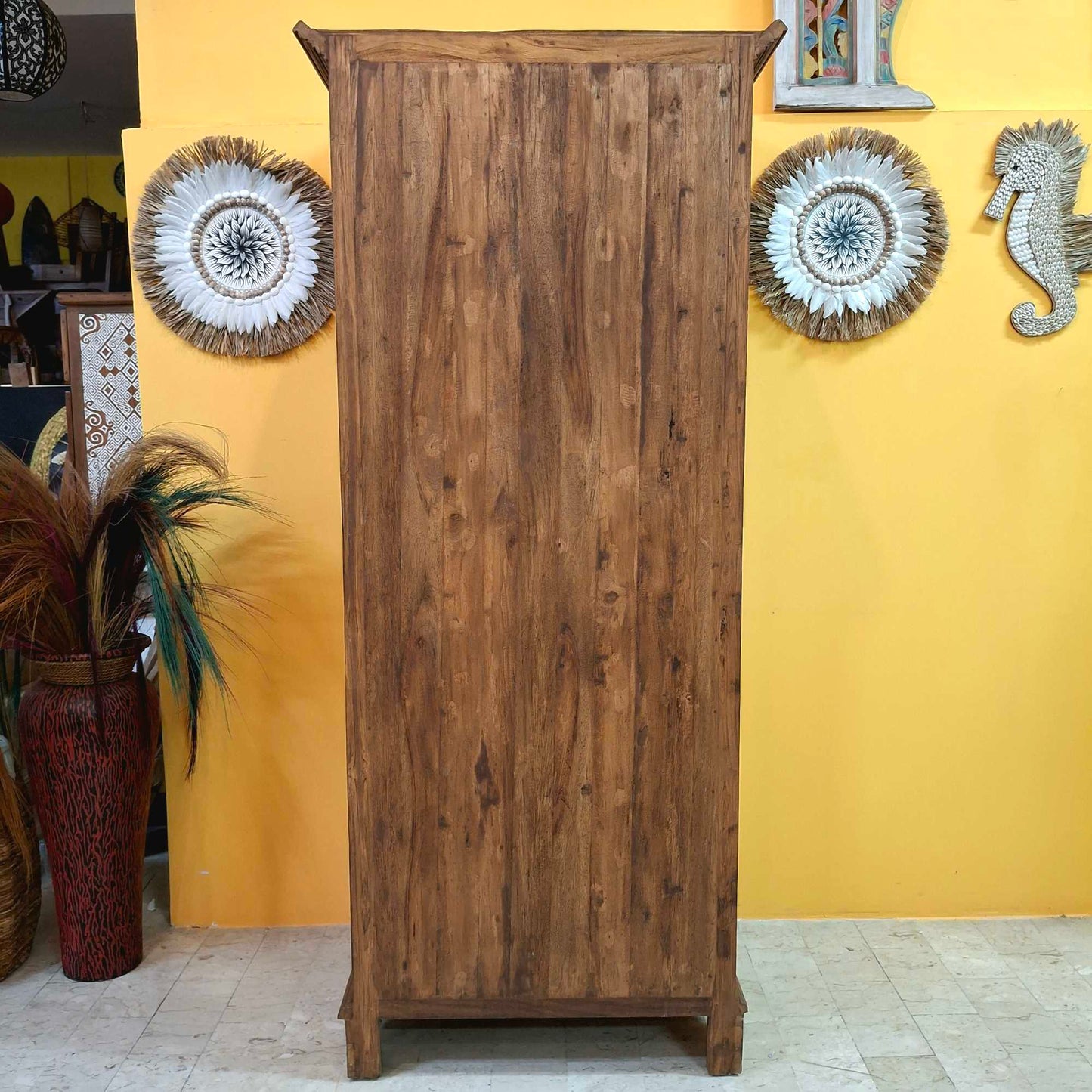 Credenza etnica a colonna armadio vintage in teak