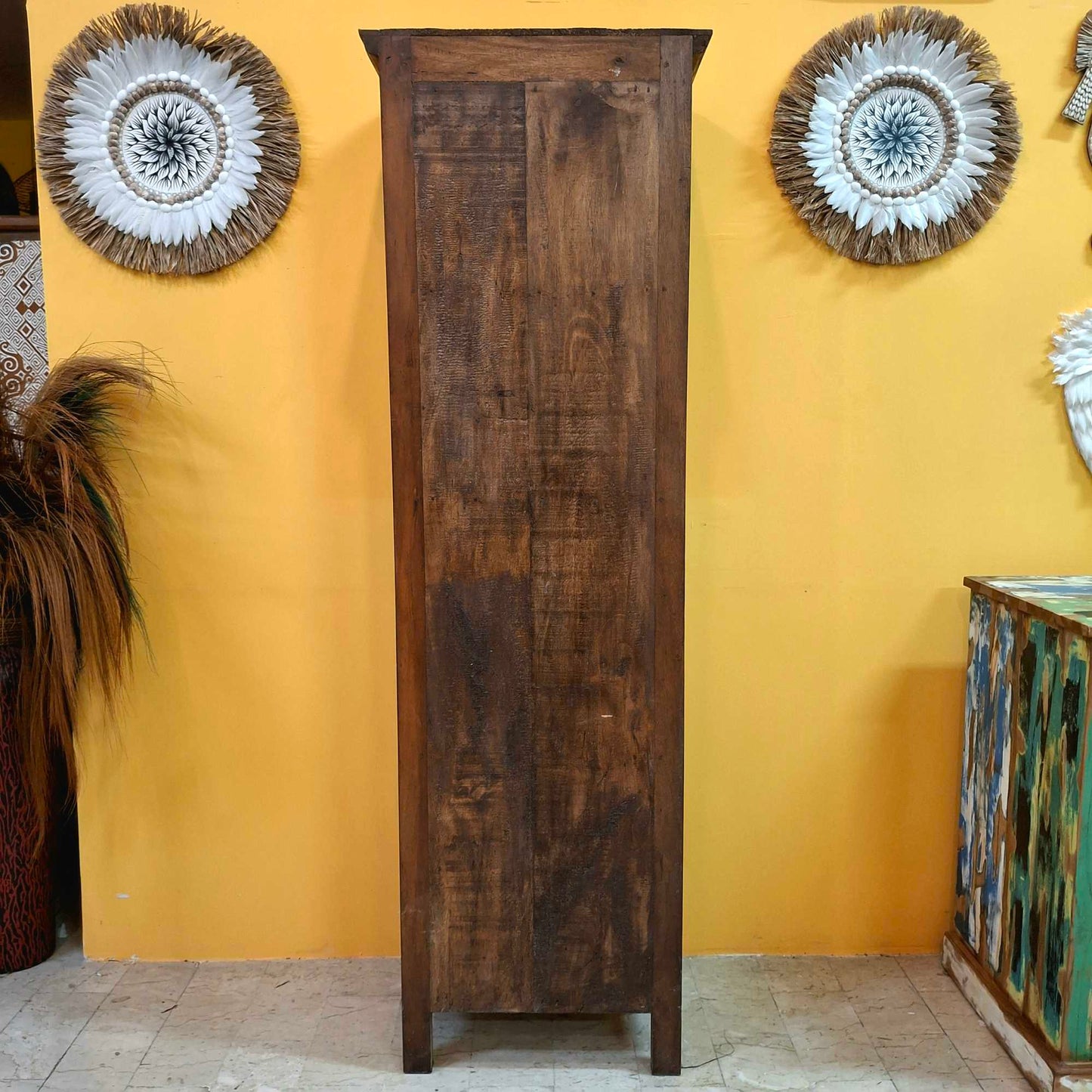 Credenza etnica armadio a colonna in legno teak