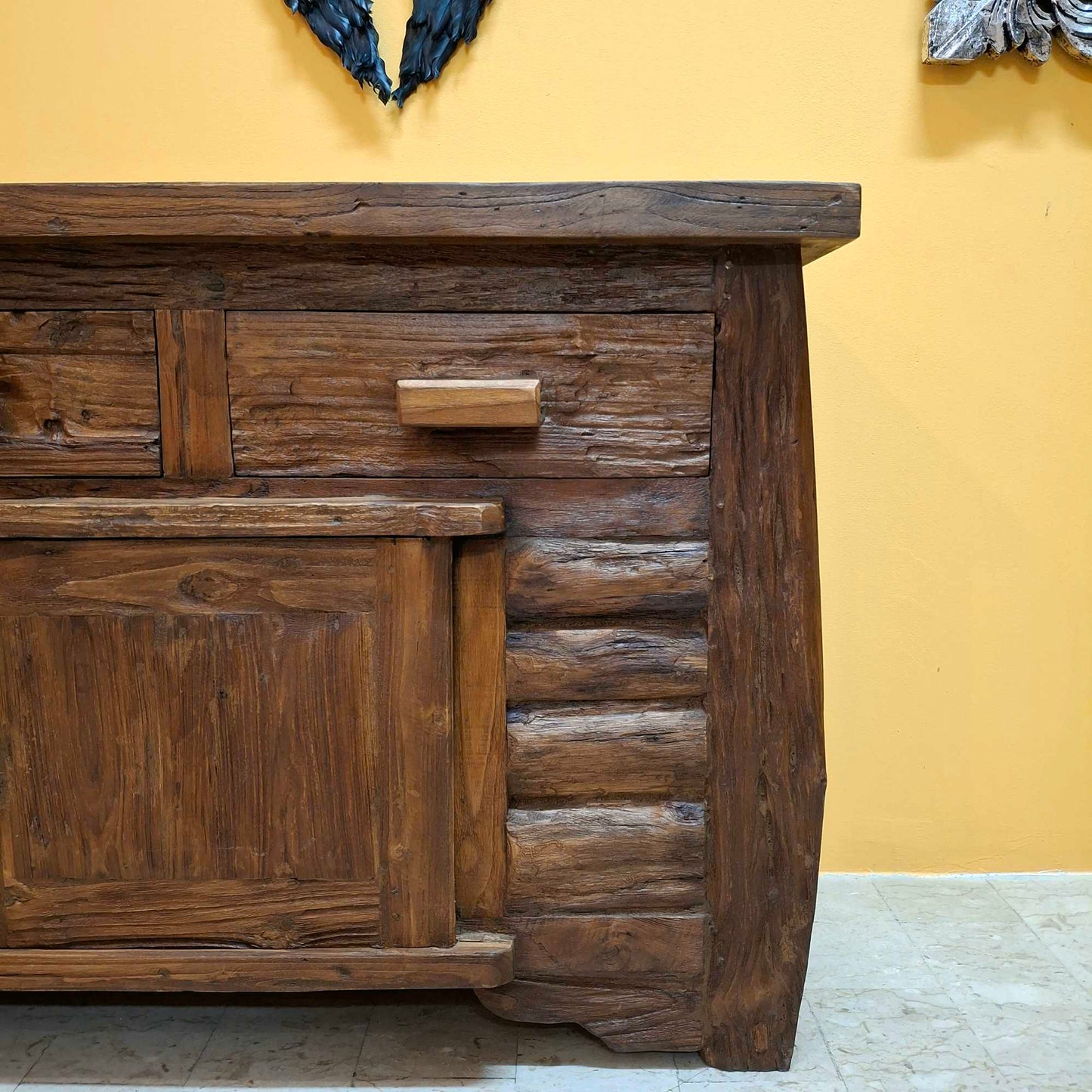 Credenza etnica linea Flintstones porta tv rustico