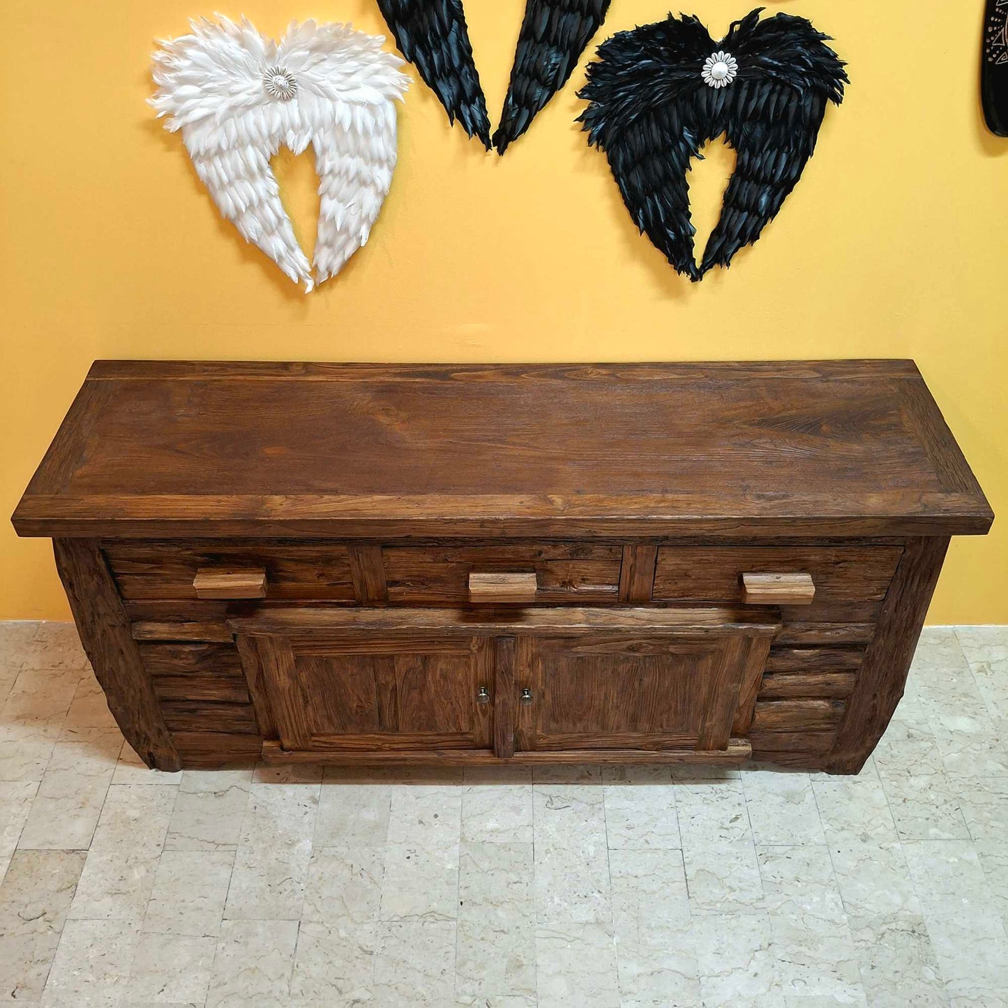 Credenza etnica linea Flintstones porta tv rustico