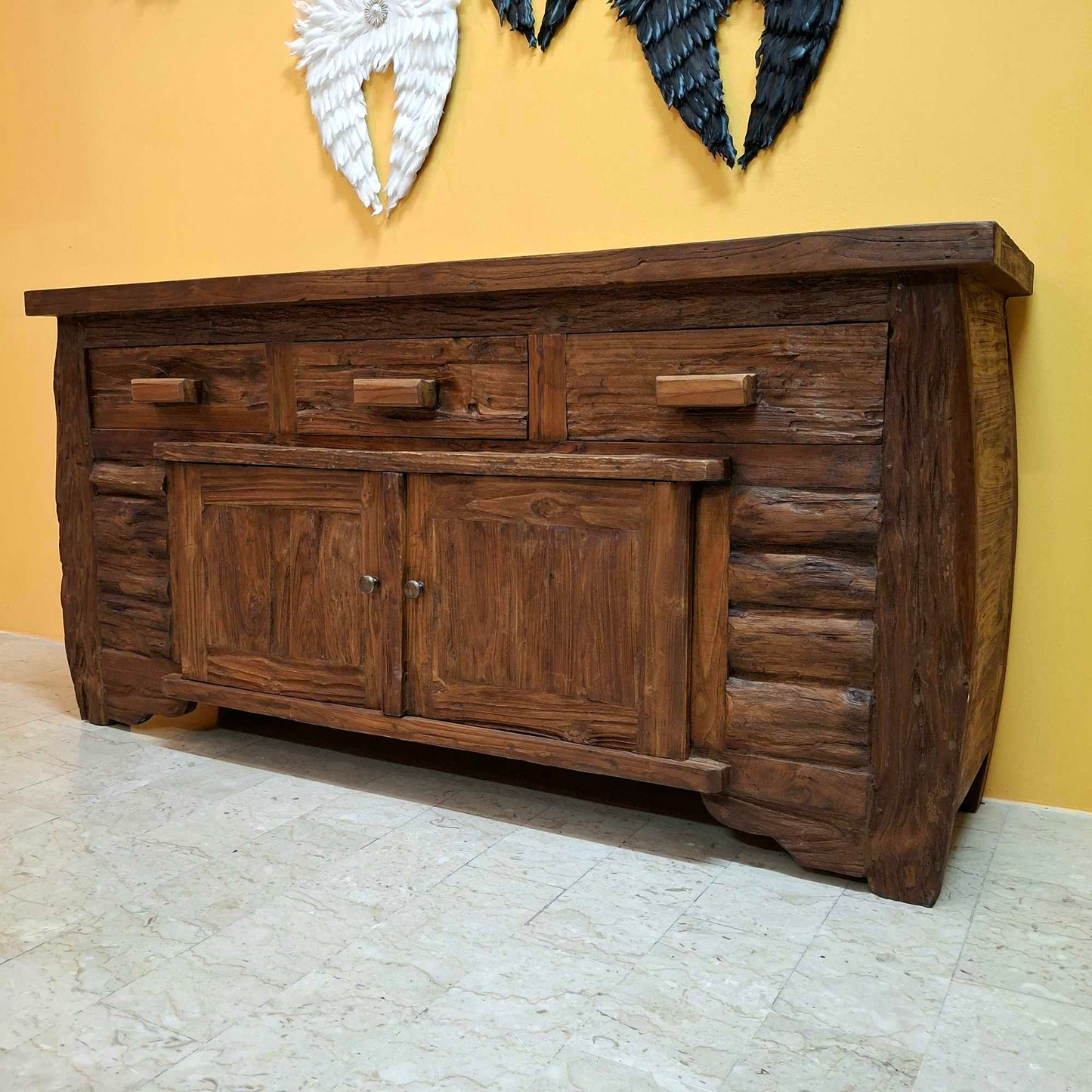 Credenza etnica linea Flintstones porta tv rustico